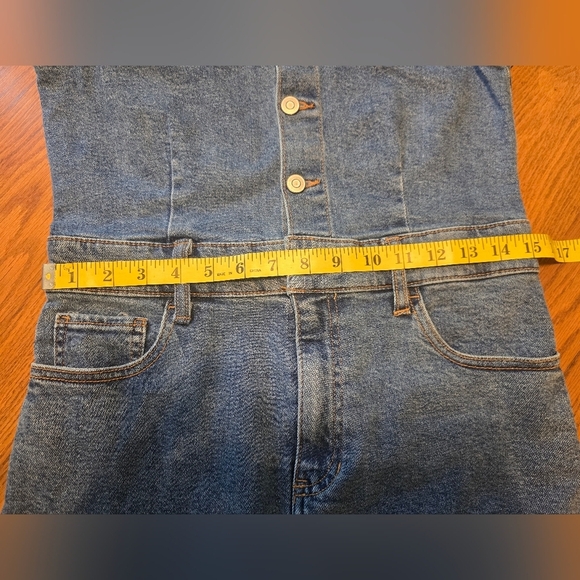 NWT RE Generation By Celebrity Pink Denim Overall Midi Dress Size Medium - Picture 11 of 14